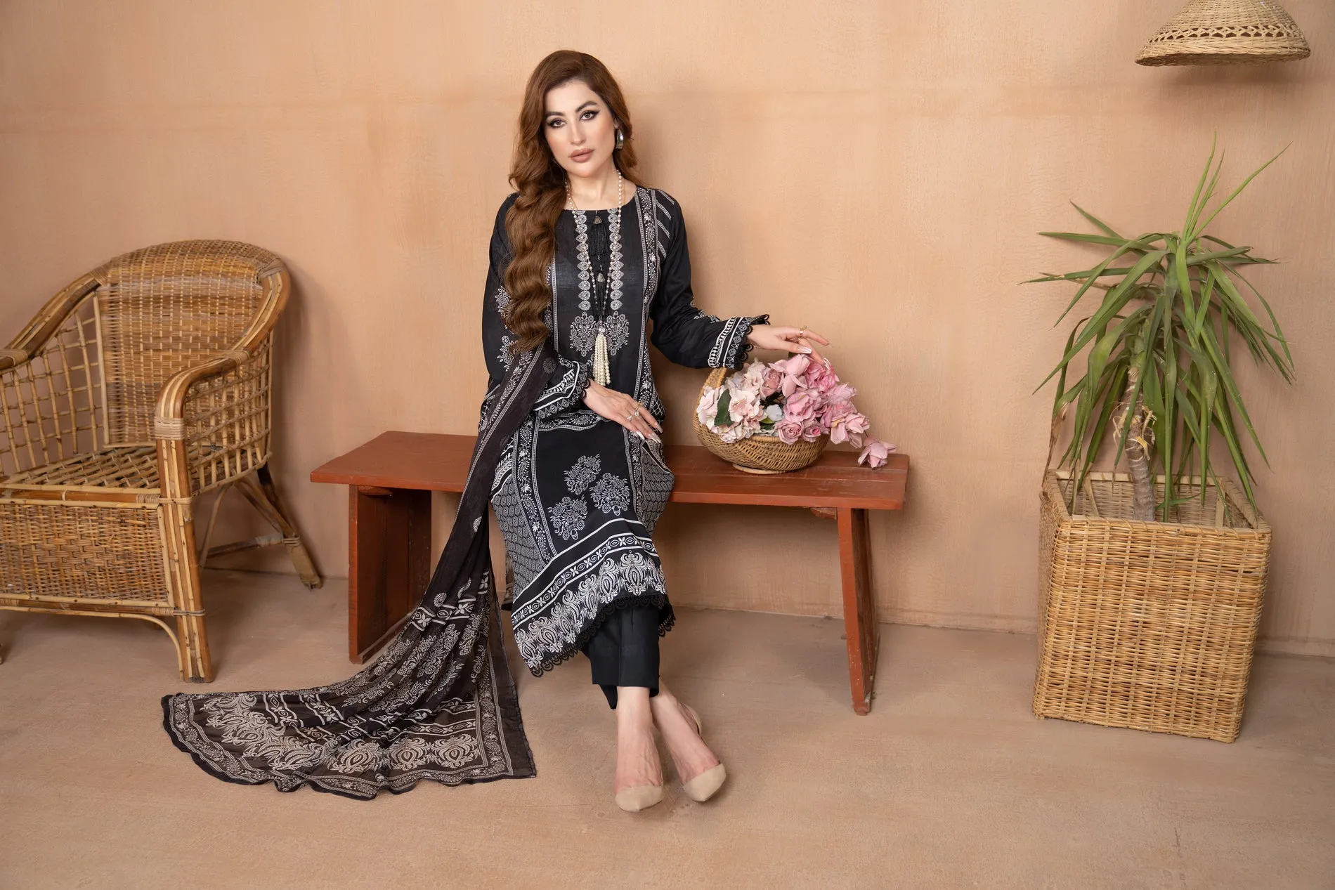 3PC LAWN PRINTED DRESS BY AABPARA 03