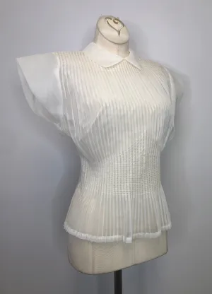 50s Triangle Pleat Sheer Blouse
