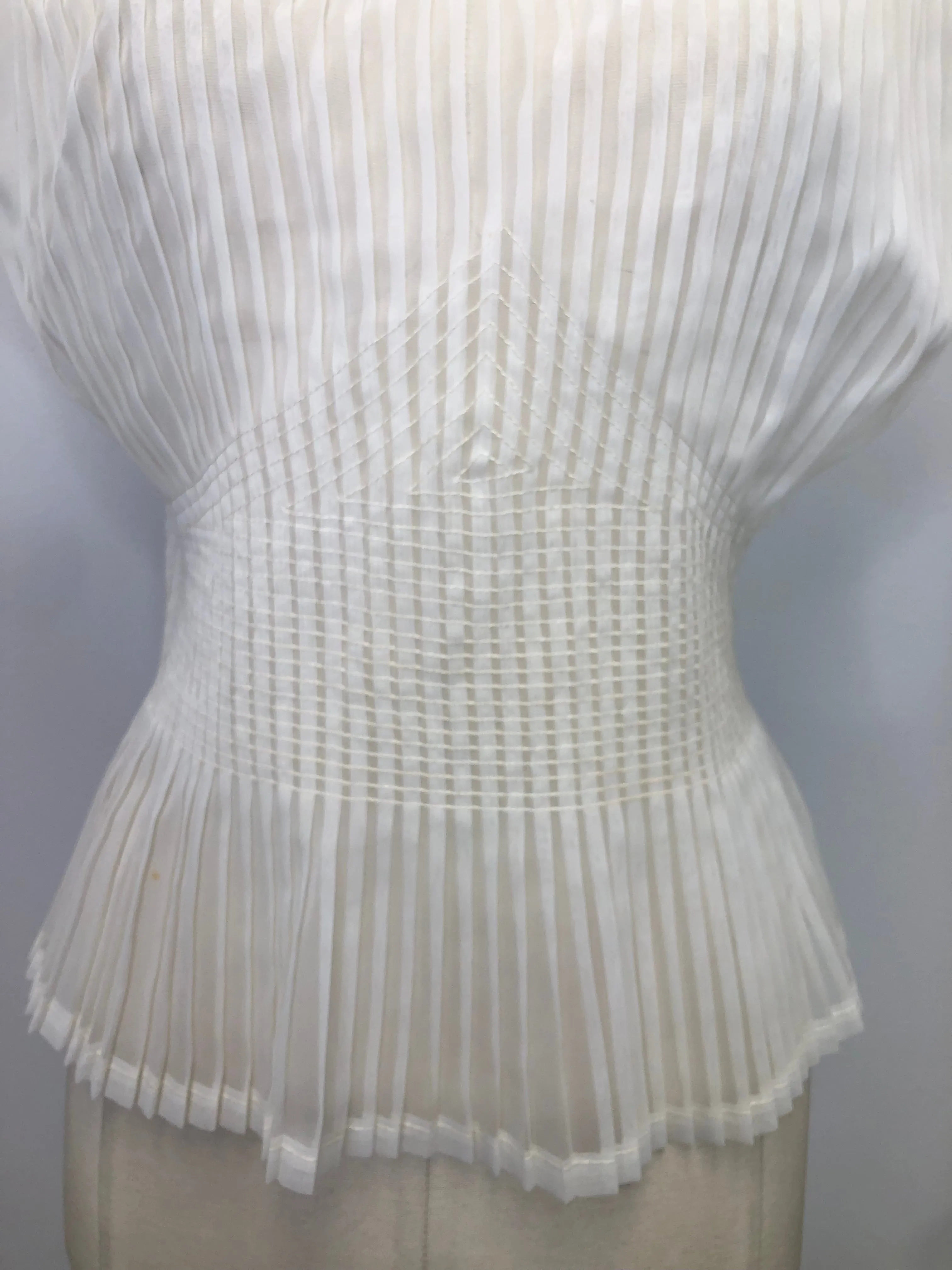 50s Triangle Pleat Sheer Blouse