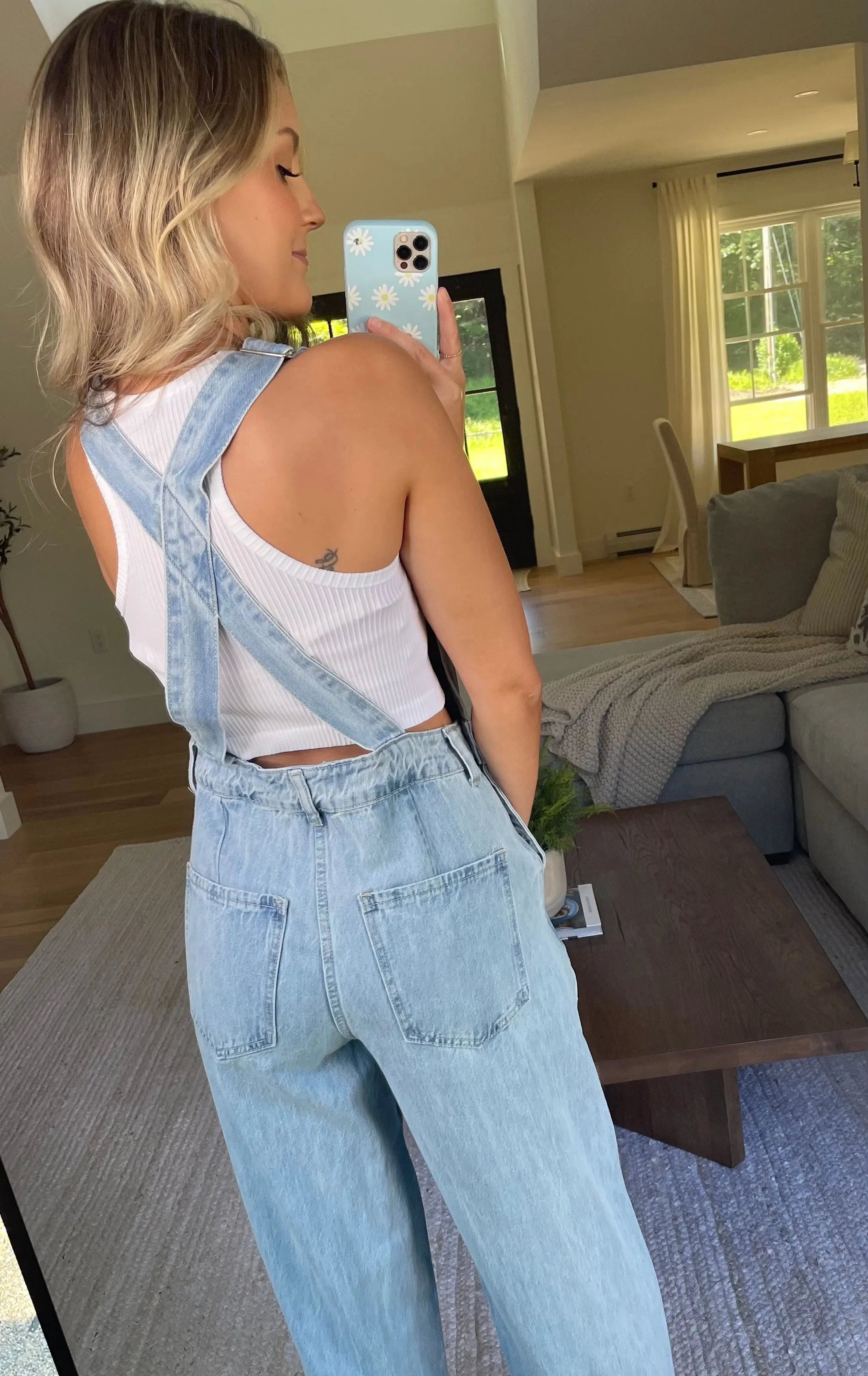 90's Girl Wide Leg Denim Overalls