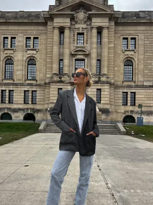 Alexis Jacquard Knit Blazer | Glenplaid Houndstooth