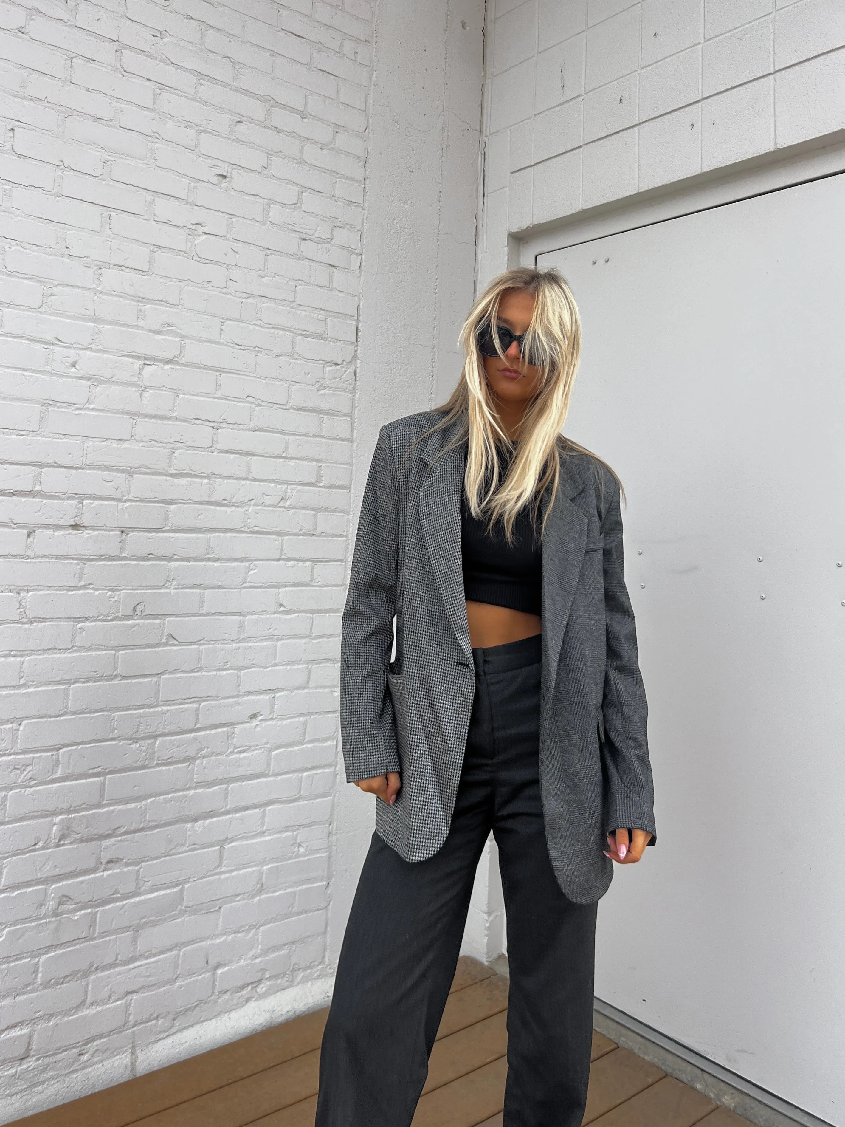 Alexis Jacquard Knit Blazer | Glenplaid Houndstooth