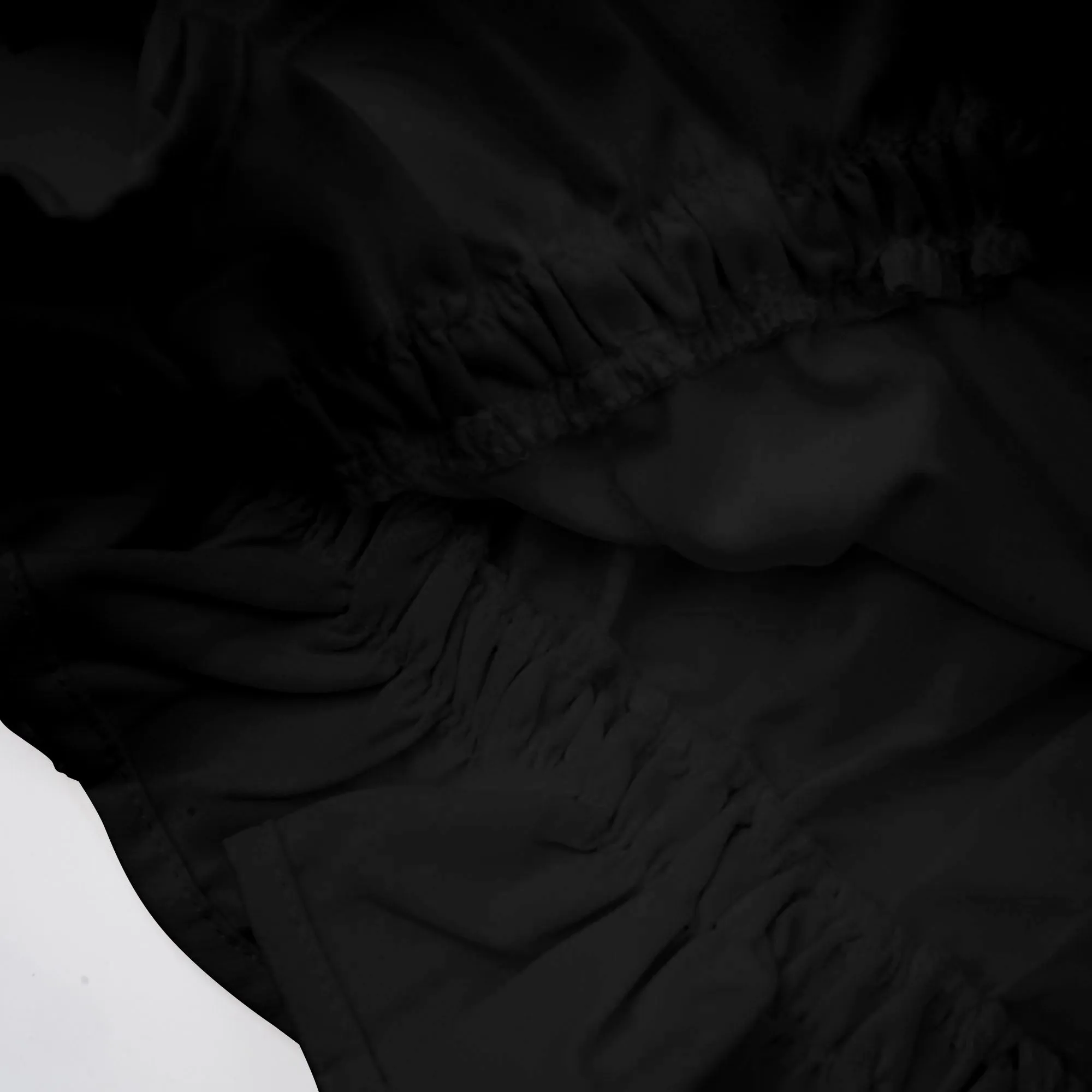 Andrea asymmetric tulle blouse & skirt matching set in Black
