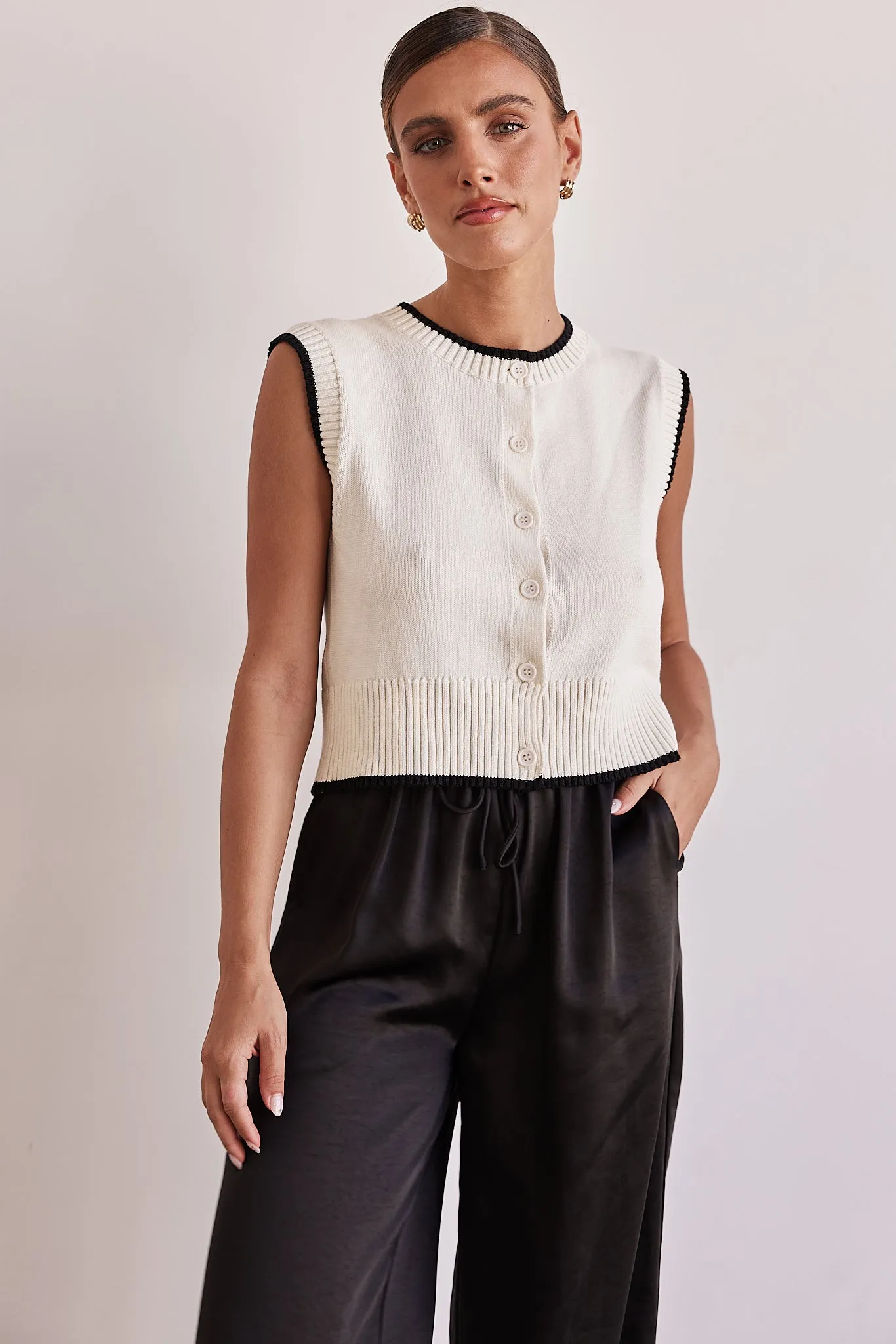 Angelo Knit Vest (Cream)