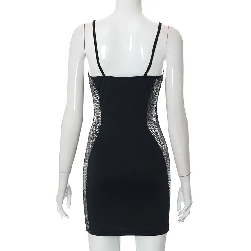 BLACK LACE BODYCON DRESS