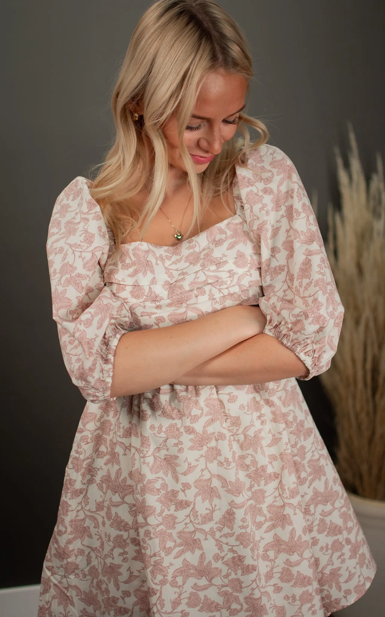Blushing Floral Mini Dress