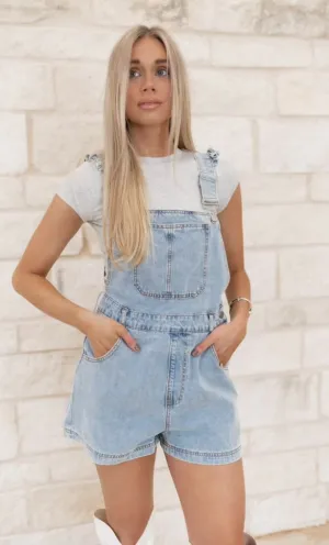 Camryn Ruffle Denim Overalls