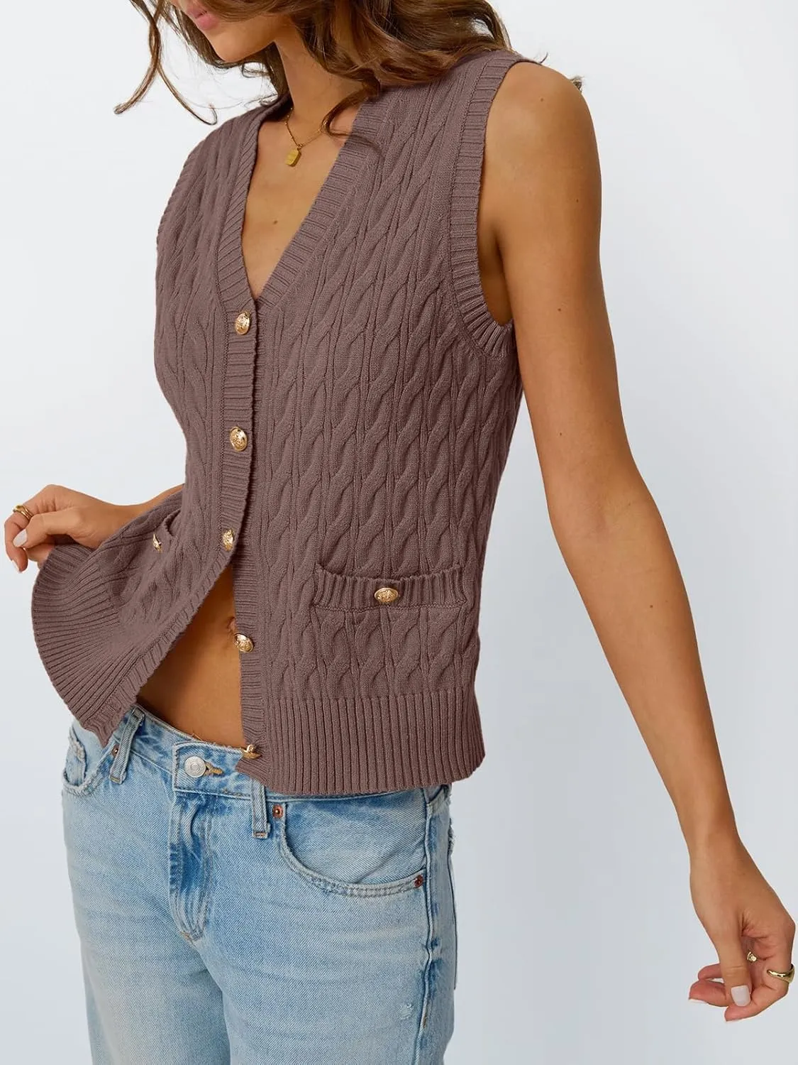 LILLUSORY Sweater Vest Women Fashion Casual Summer Outfits V Neck Cable Knit Spring Trendy Cropped Sleeveless Cute 2025