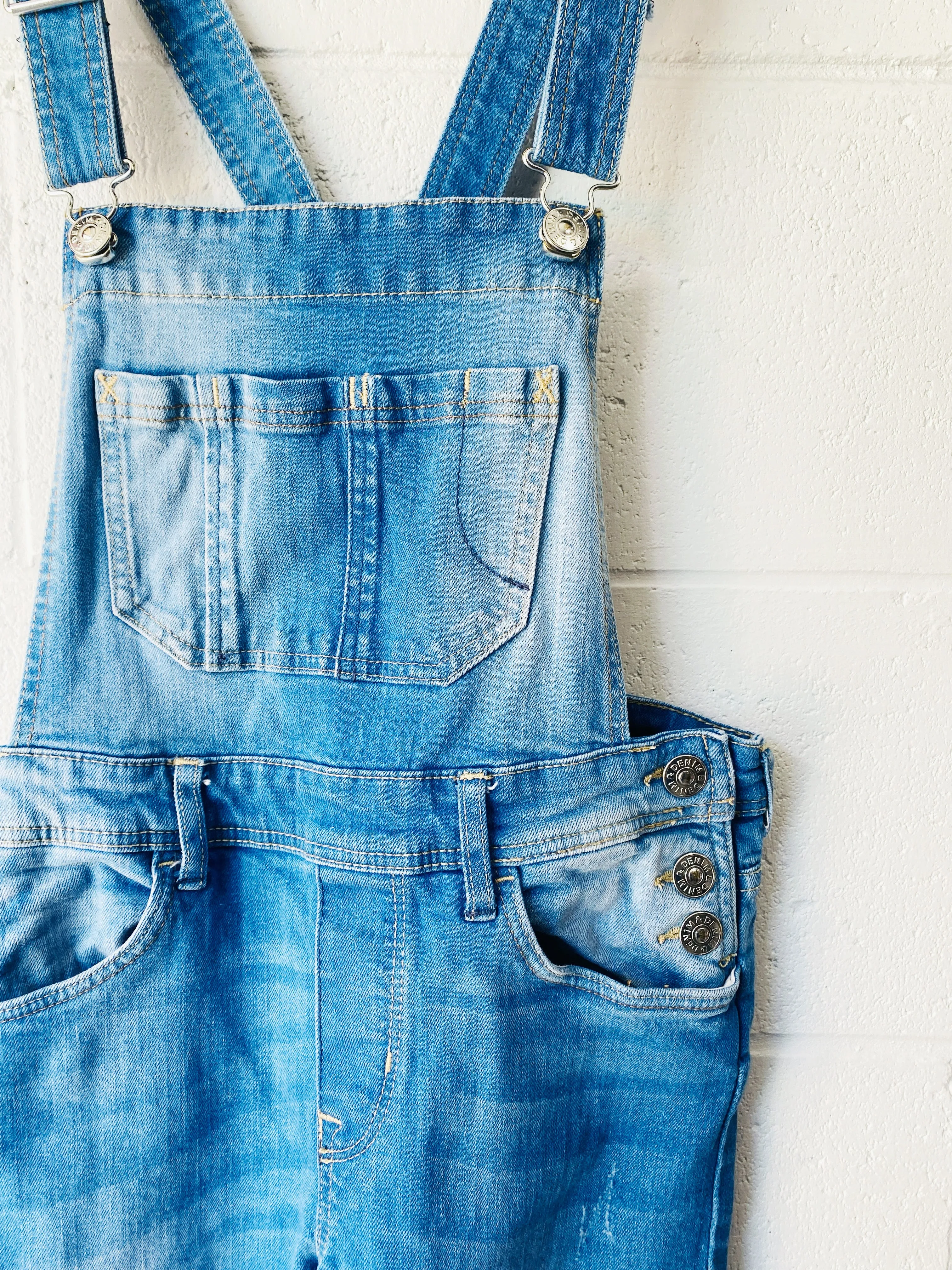 Medium Wash Denim Overalls, 9-10 years