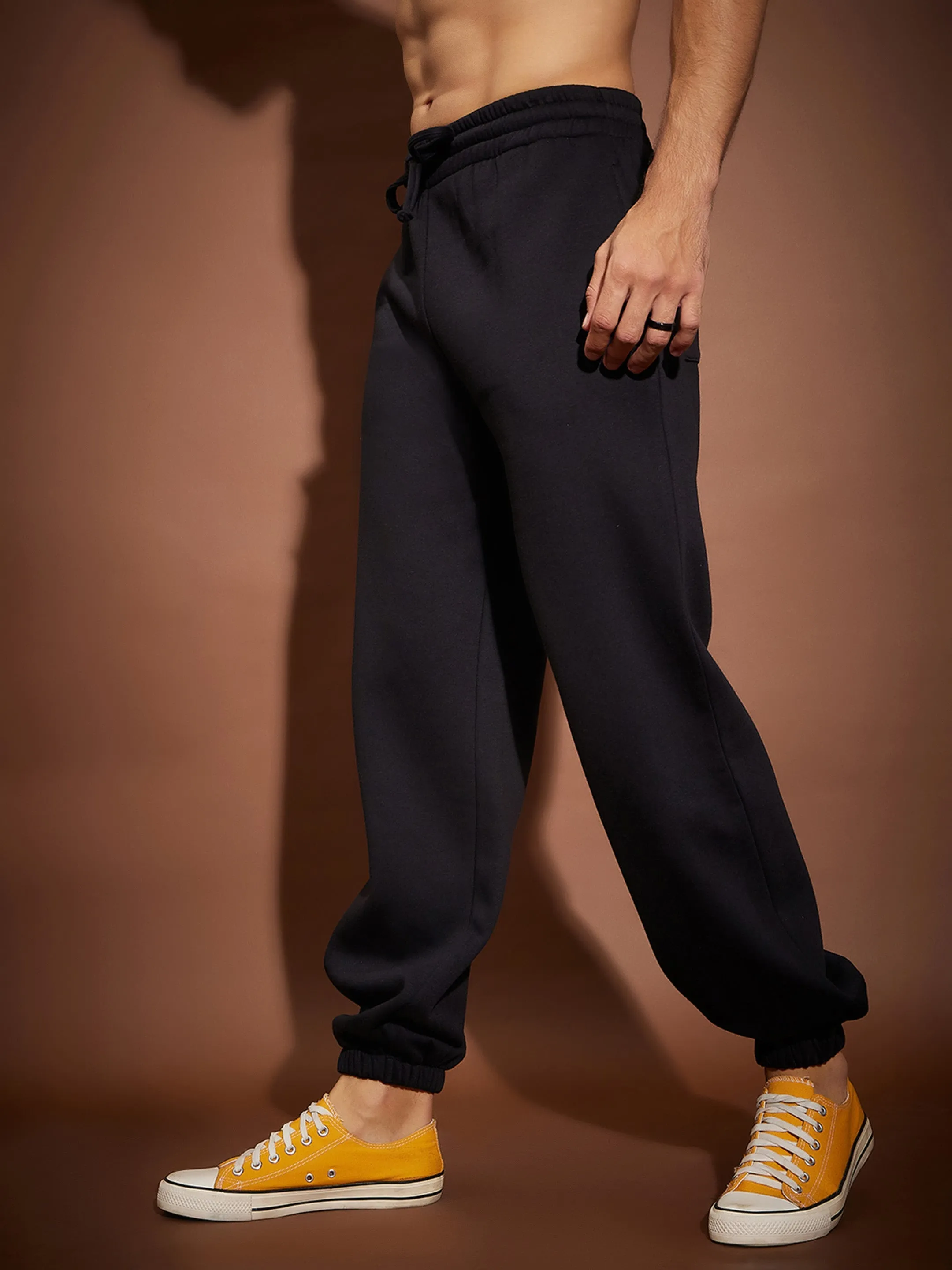 Men Black Oversized Joggers