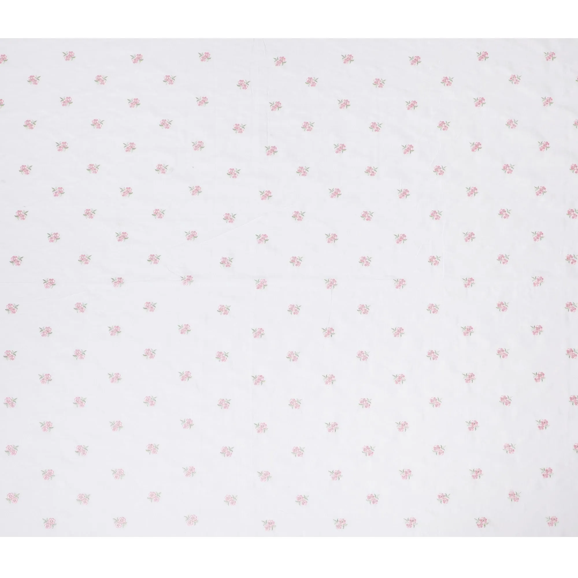 Petite Pink Blossoms Embroidered Cotton Lawn Fabric - 110cm Wide, Purchase Online-D18000