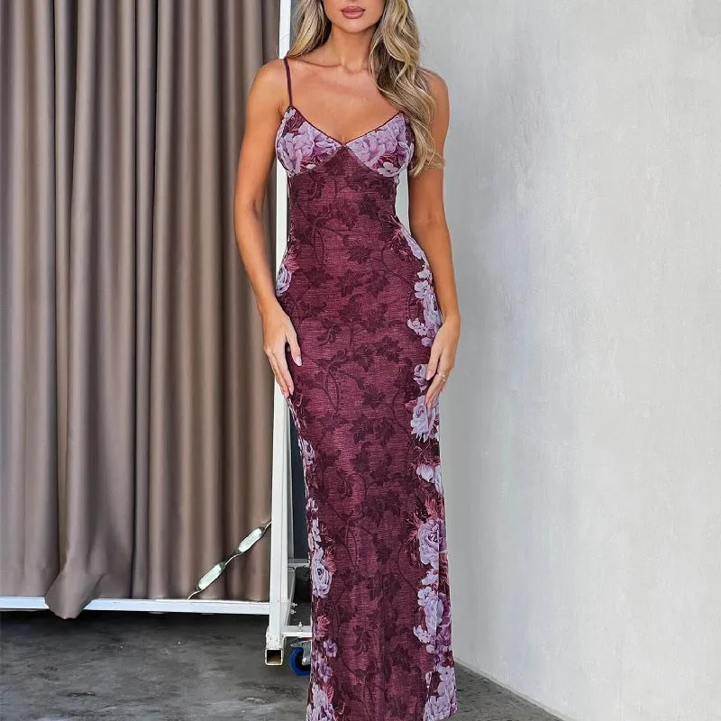 Retro Printing Slip Dress