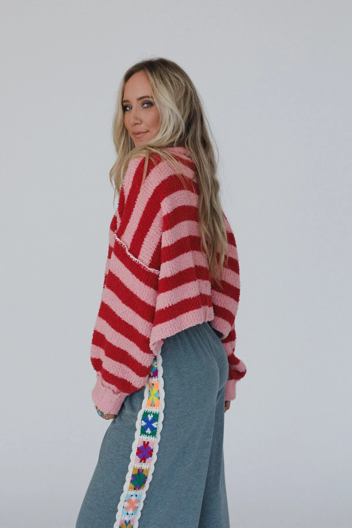 Ruby Striped Turtleneck Top - Coral Multi