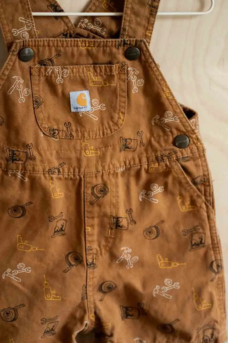 Rust Brown Tools Short Overalls: 24mos