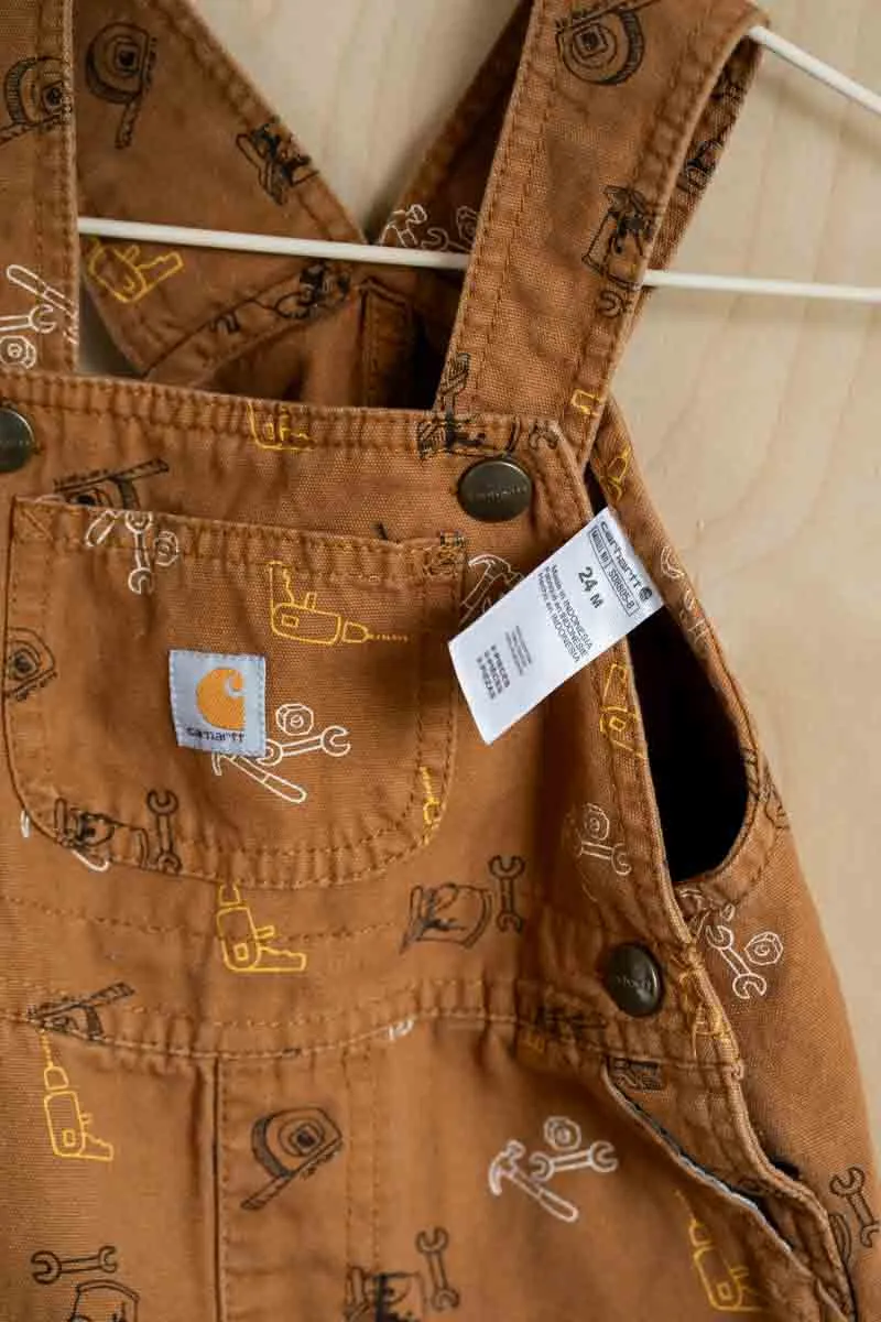 Rust Brown Tools Short Overalls: 24mos