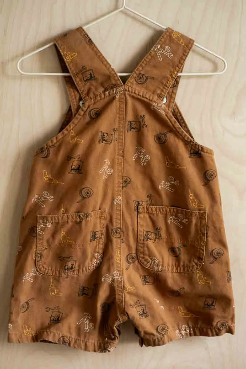 Rust Brown Tools Short Overalls: 24mos