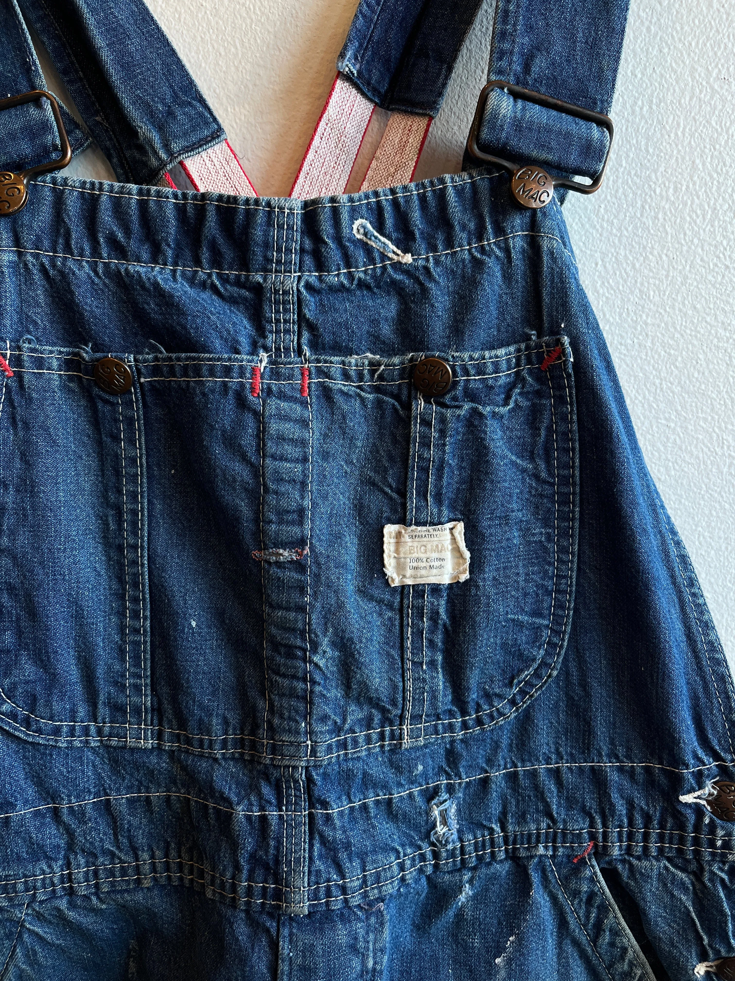 Vintage 1960/1970s Big Mac Lowback Denim Overalls