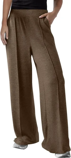 Wide Leg Sweatpants Women Baggy High Elastic Waist Loose Yoga Pants with Pockets Fleece Lined Athletic Golf Joggers